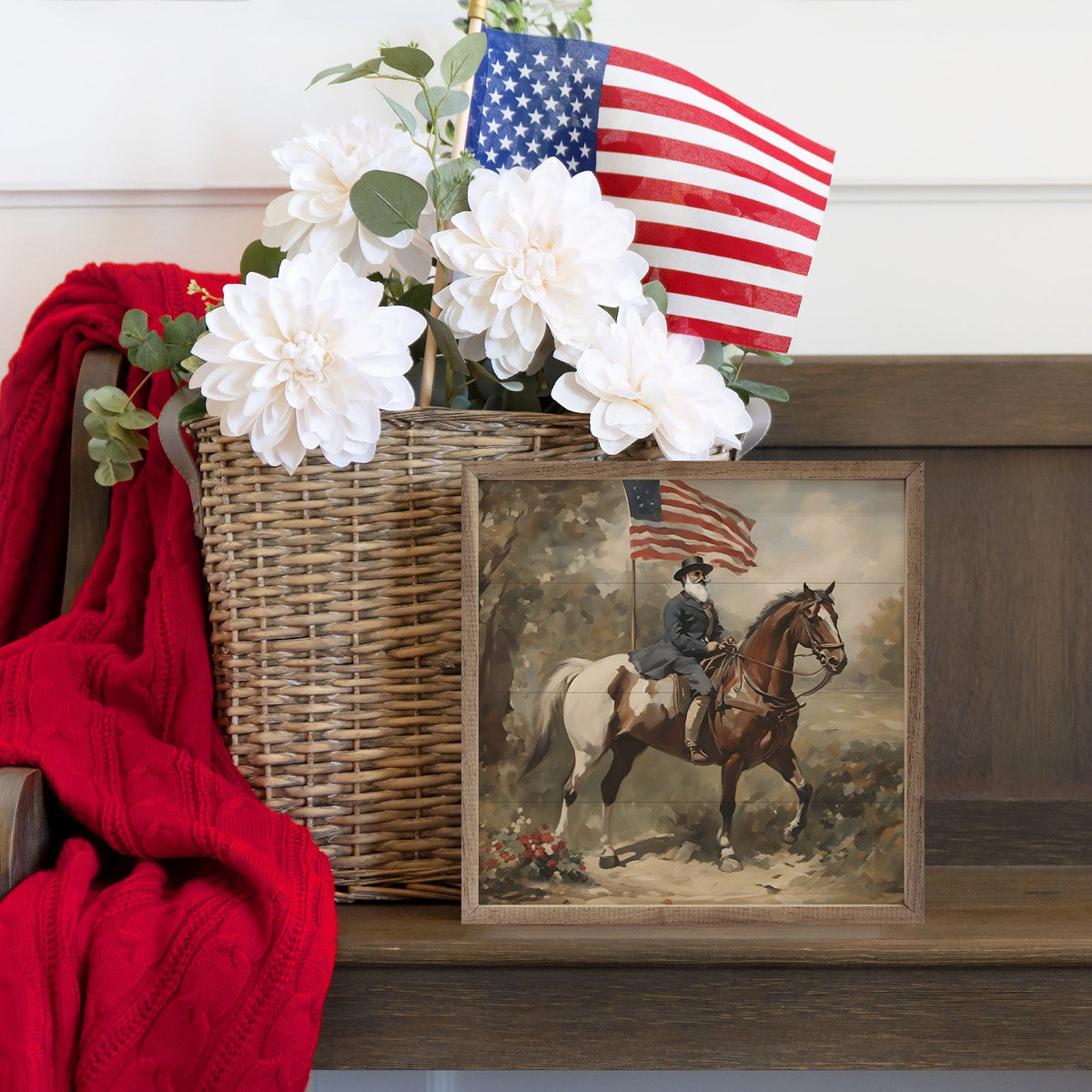 Patriotic Rider Printed and Framed Wall Sign
