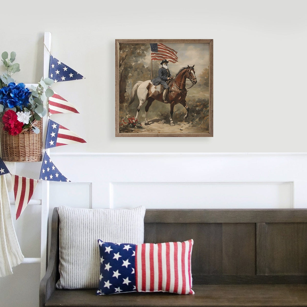 Patriotic Rider Printed and Framed Wall Sign