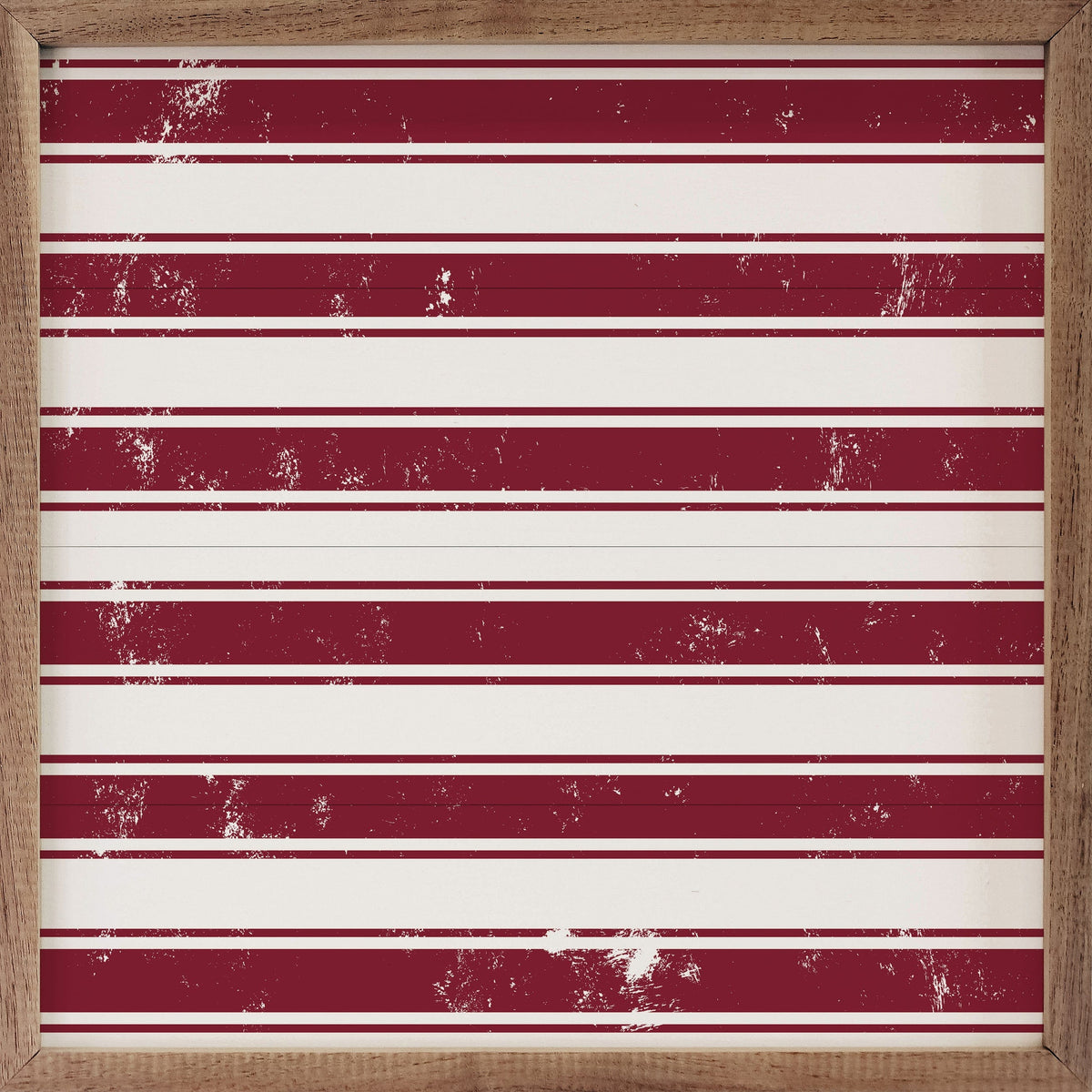 Pattern Red And White Stripes Printed and Framed Wall Sign