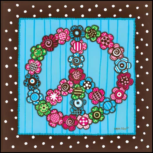 Peace Flowers By Susan Kline Art Print - 12 X 12-Penny Lane Publishing-The Village Merchant