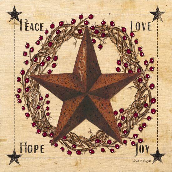 Peace Love Hope Joy By Linda Spivey Art Print - 12 X 12-Penny Lane Publishing-The Village Merchant