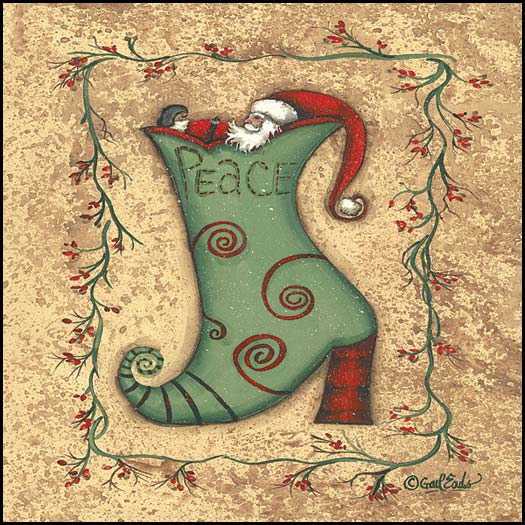 Peace Stocking By Gail Eads Art Print - 10 X 10-Penny Lane Publishing-The Village Merchant