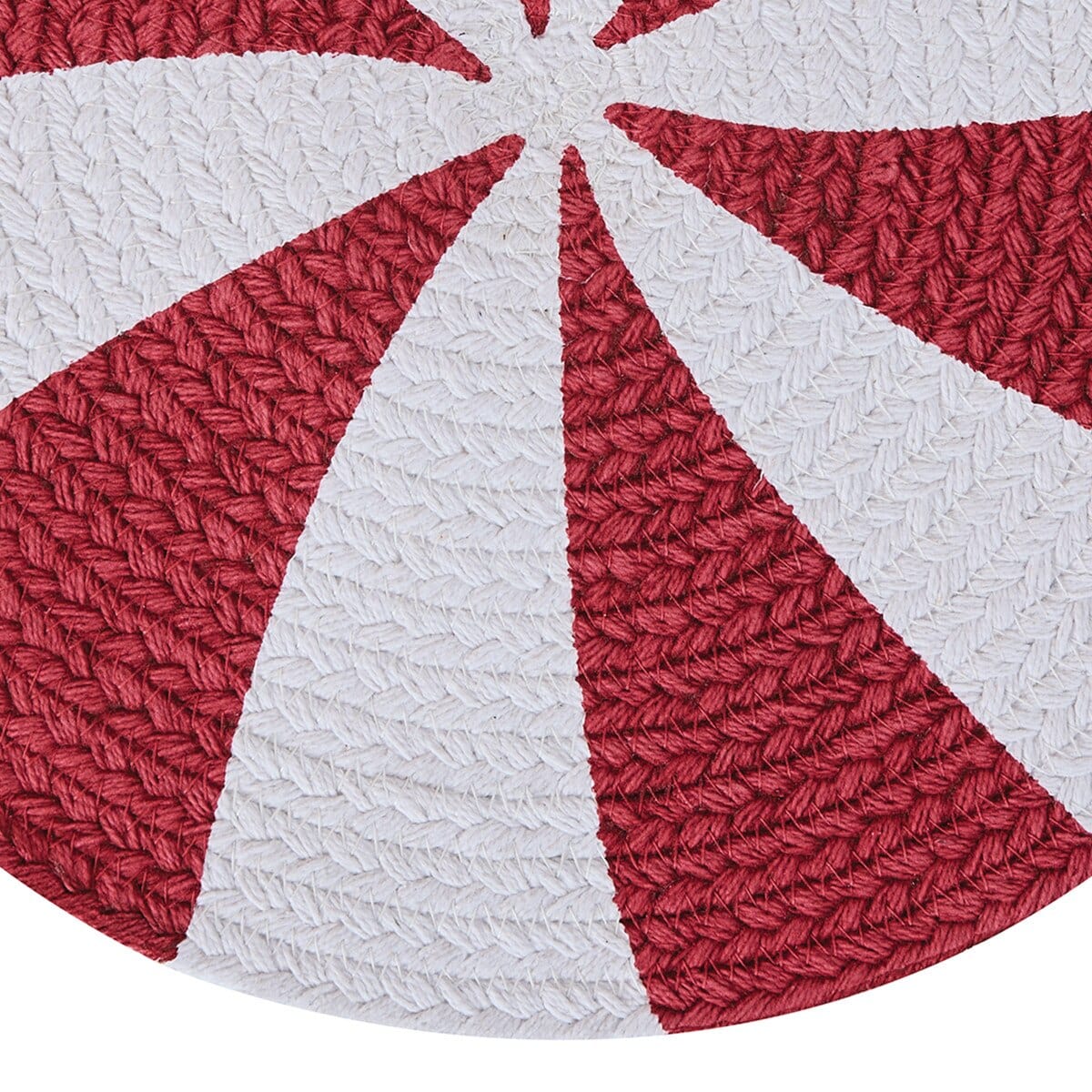 Peppermint Candy Braided & Printed Placemat Round Set of 2