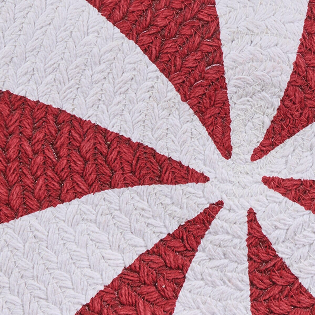 Peppermint Candy Braided & Printed Table Runner 34" Long