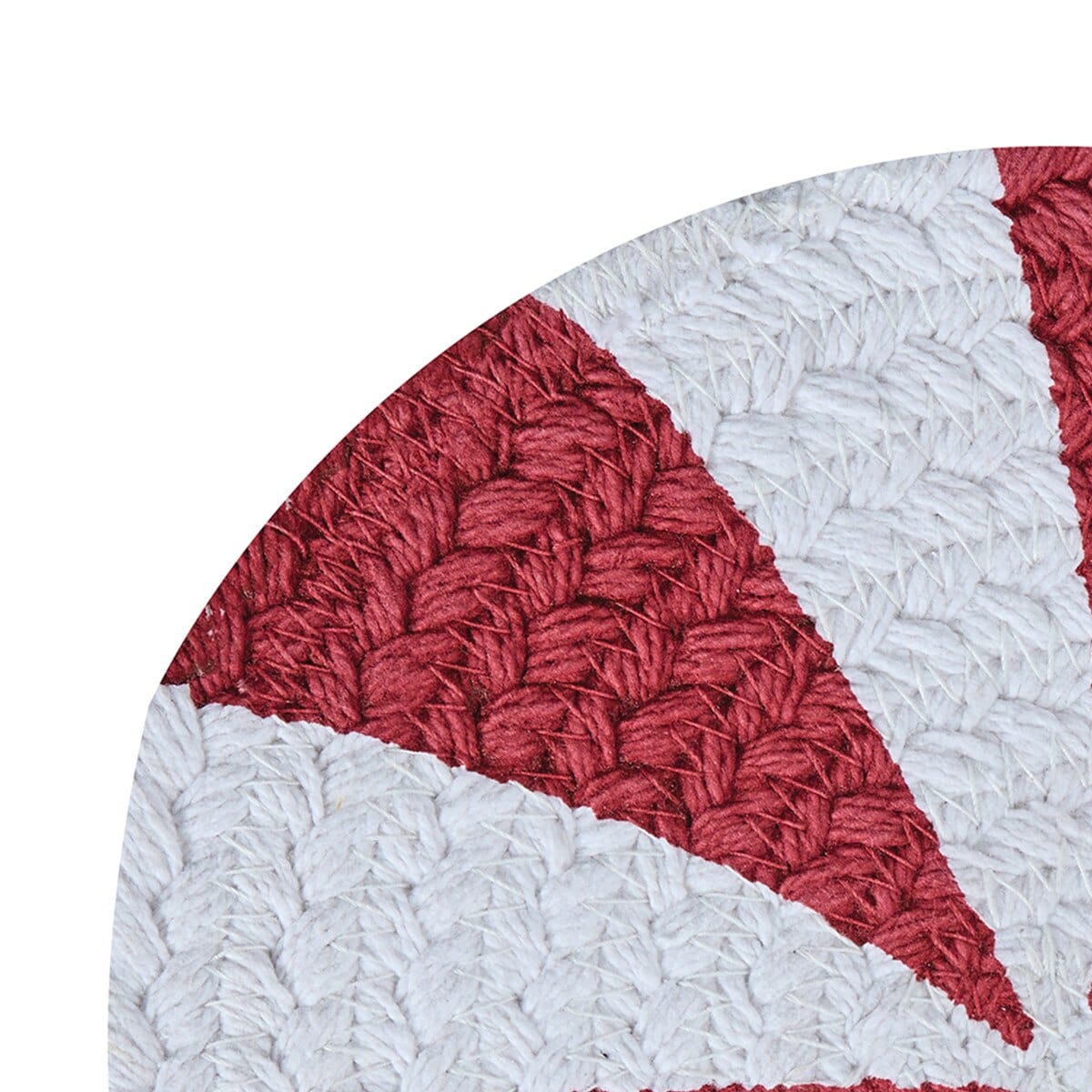 Peppermint Candy Braided & Printed Trivet 8" Diameter Round Set of 2