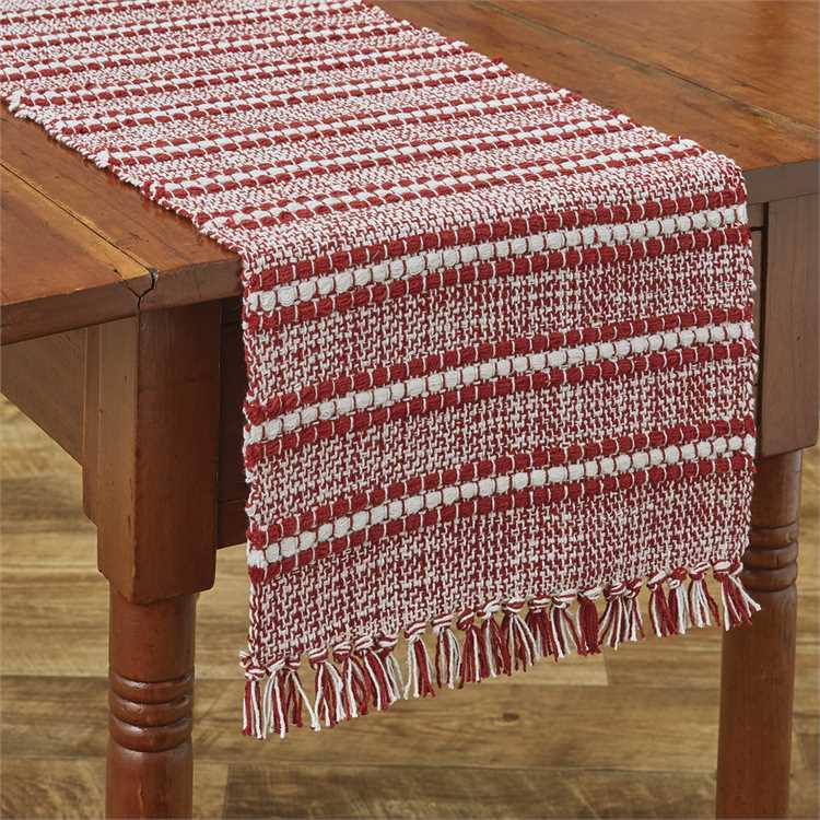 Peppermint Stripe Yarn Table Runner 36&quot; Long-Park Designs-The Village Merchant