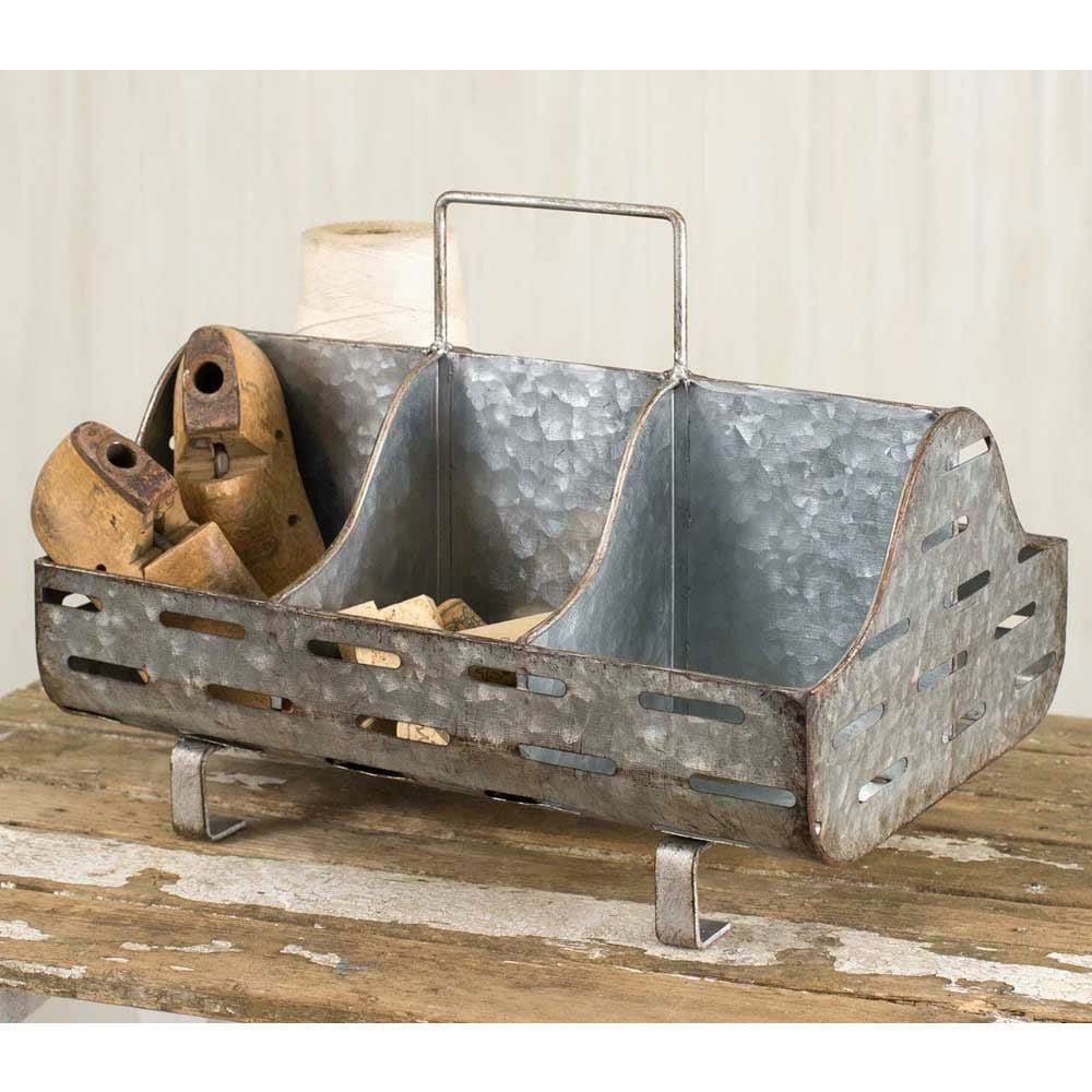 Perforated & Divided Feed Trough Caddy / Organizer With Handle-CTW Home-The Village Merchant