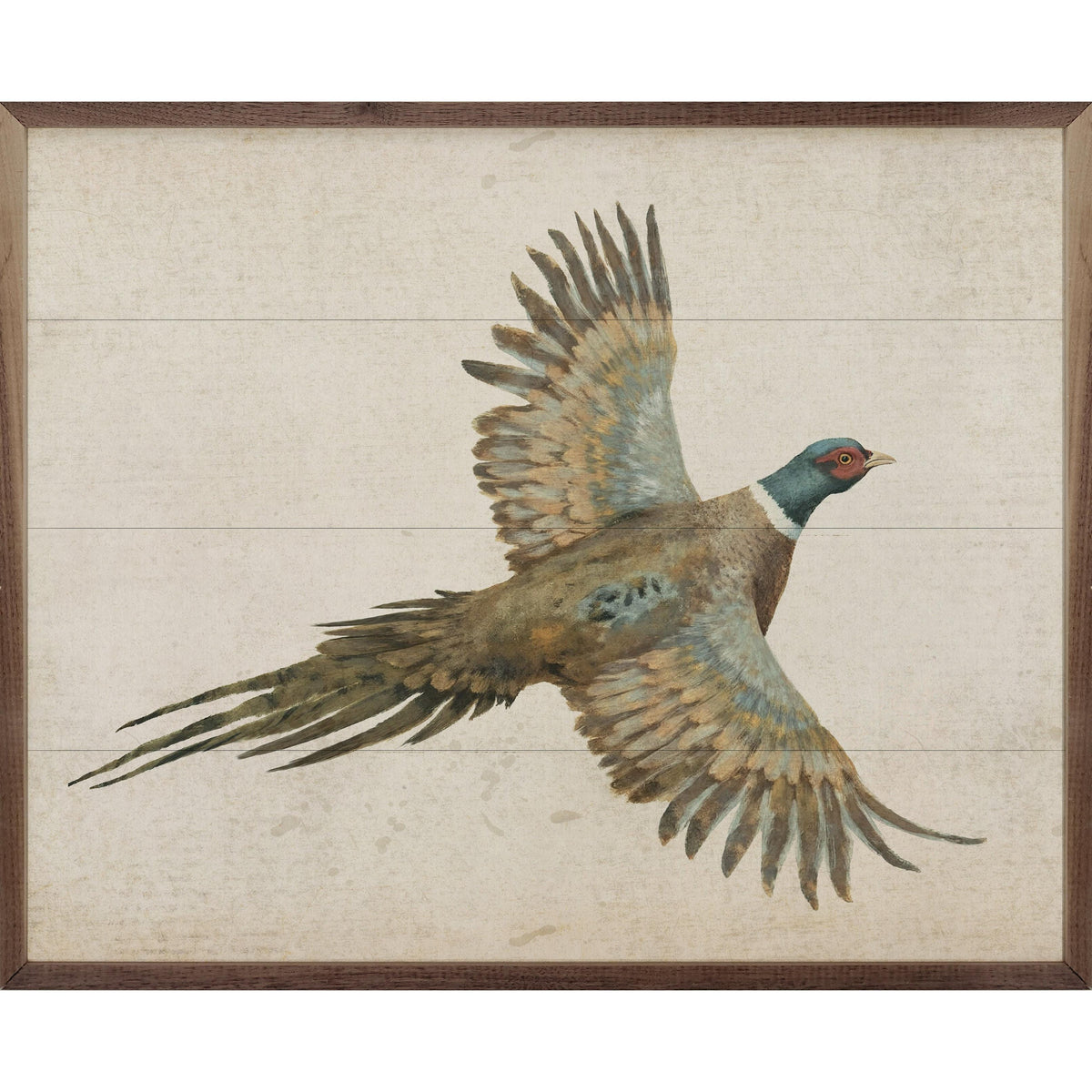 Kendrick Home Walnut Frames 10x8 Pheasant Printed and Framed Wall Sign