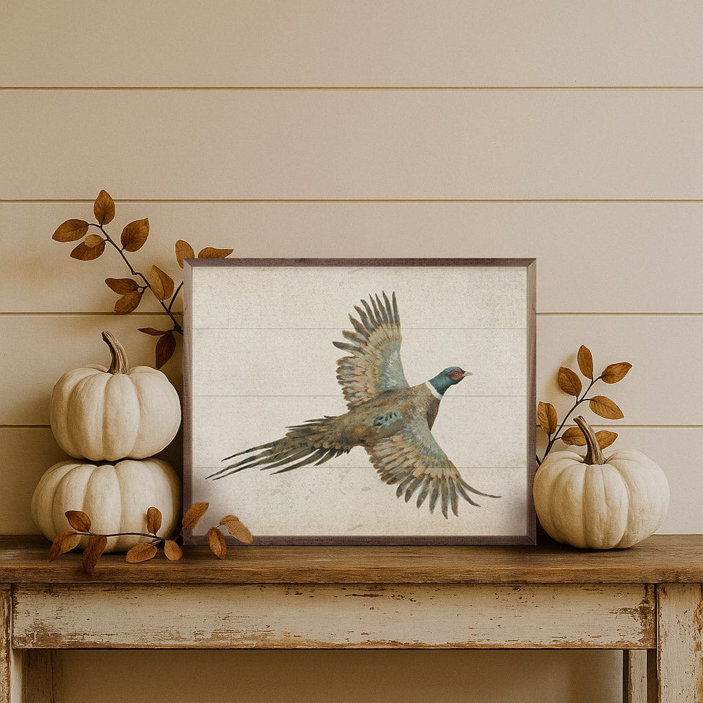Kendrick Home Walnut Frames 10x8 Pheasant Printed and Framed Wall Sign