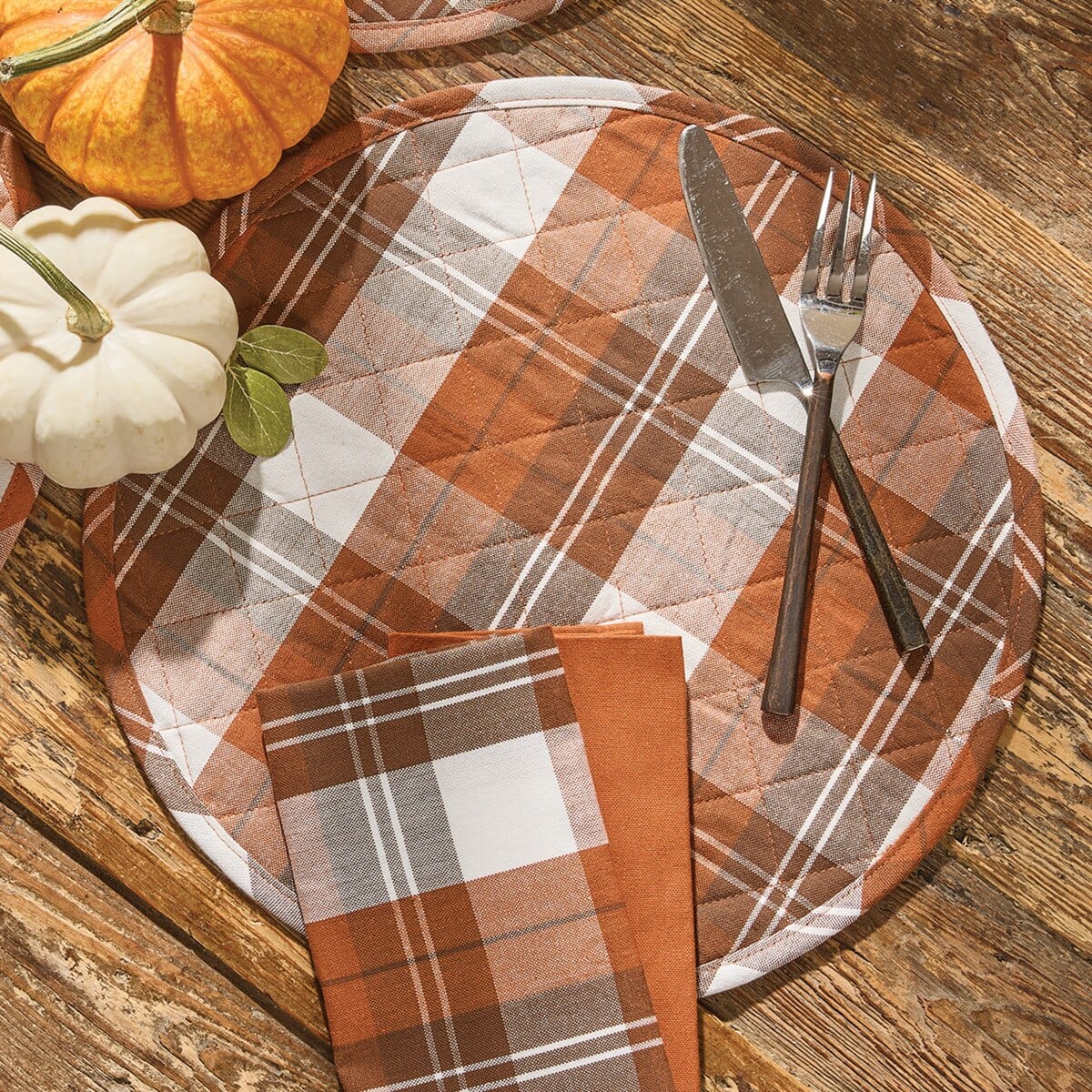 Pick Your Own Plaid & Quilted Placemat Round Set of 2