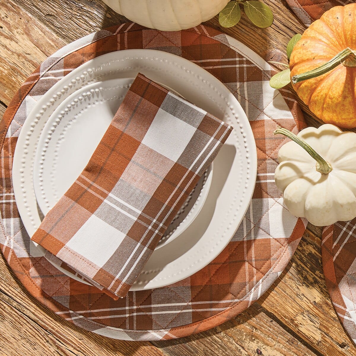 Pick Your Own Plaid & Quilted Placemat Round Set of 2