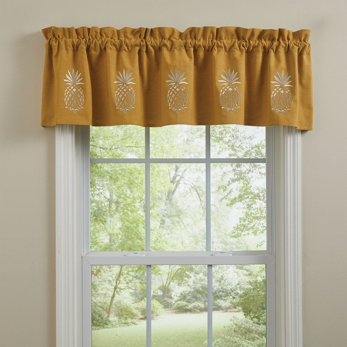 Pineapple Embroidered Valance Lined-Park Designs-The Village Merchant