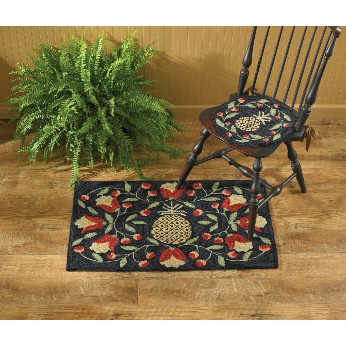 Park Designs Pineapple Hooked Chair Pad Round