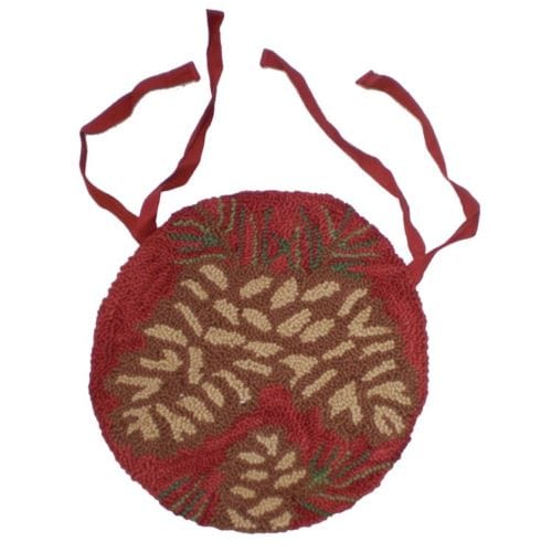 Pinecone Hooked Chair Pad Round-Park Designs-The Village Merchant