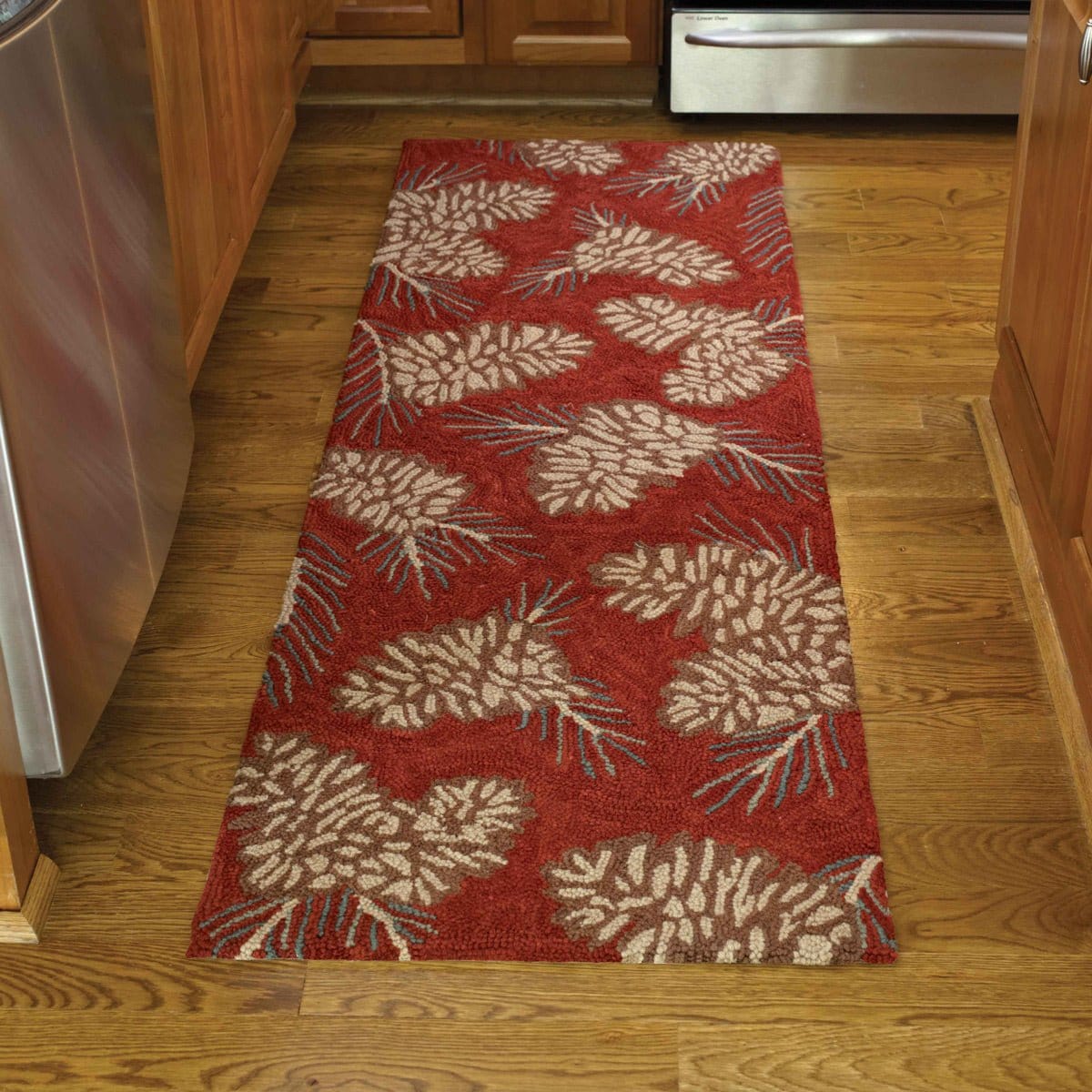 Pinecone Hooked Rug 24" x 72" Runner-Park Designs-The Village Merchant