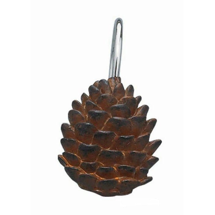 Pinecone Shower Curtain Hooks Set of 12-Park Designs-The Village Merchant