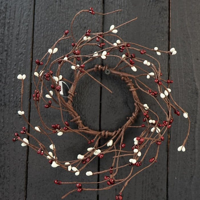 Pip Berry - Burgundy & Cream Candle Ring / Wreath 3.5" Inner Diameter-Impressive Enterprises-The Village Merchant