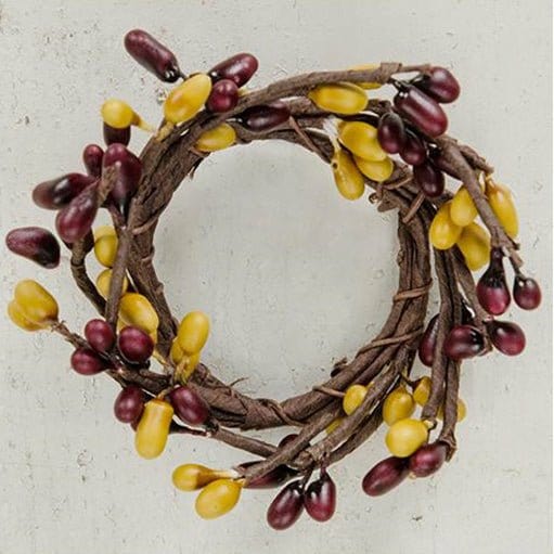 Pip Berry - Burgundy &amp; Old Gold Candle / Napkin Ring 1.5&quot; Inner Diameter-Craft Wholesalers-The Village Merchant
