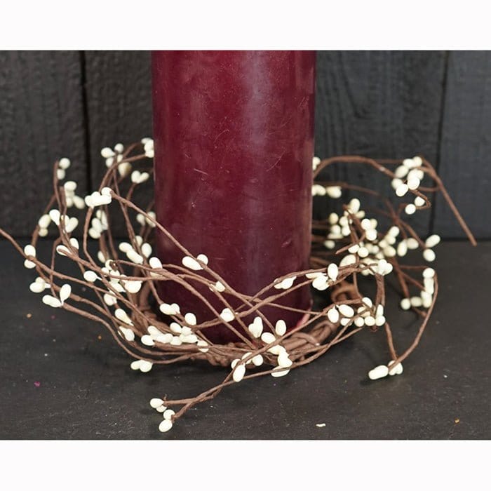 Pip Berry - Ivory Candle Ring / Wreath 3.5&quot; Inner Diameter-Craft Wholesalers-The Village Merchant