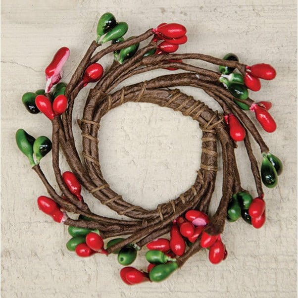 Pip Berry - Red & Green Candle / Napkin Ring 1.5" Inner Diameter-Craft Wholesalers-The Village Merchant