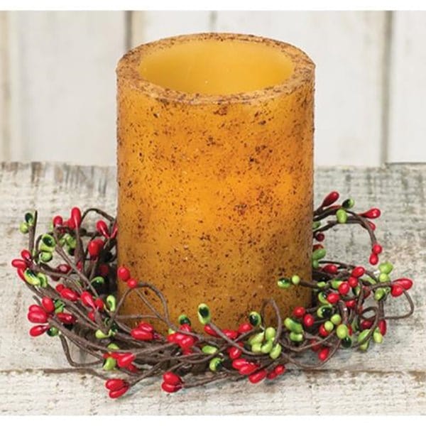 Pip Berry - Red & Green Candle Ring / Wreath 3.5" Inner Diameter-Craft Wholesalers-The Village Merchant