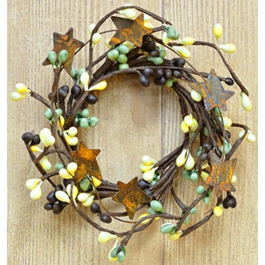 Pip Berry With Stars - Coffee Bean Candle / Napkin Ring 2" Inner Diameter-Craft Wholesalers-The Village Merchant