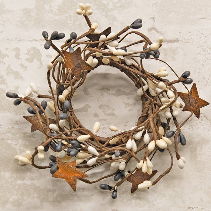 Pip Berry with Stars - Farmhouse Candle / Napkin Ring 2" Inner Diameter-Craft Wholesalers-The Village Merchant