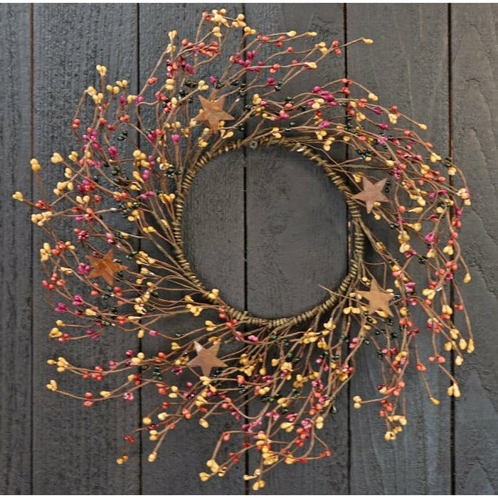 Pip Berry With Stars - Harvest Mix Wreath 6" Inside / 14" Outside Diameter-Impressive Enterprises-The Village Merchant