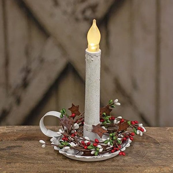Pip Berry With Stars - Holiday Combo Candle / Napkin Ring 2&quot; Inner Diameter-Craft Wholesalers-The Village Merchant
