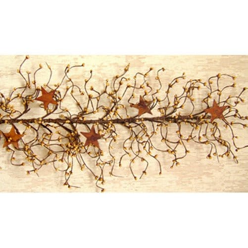 Pip Berry With Stars - Old Gold Garland-Craft Wholesalers-The Village Merchant