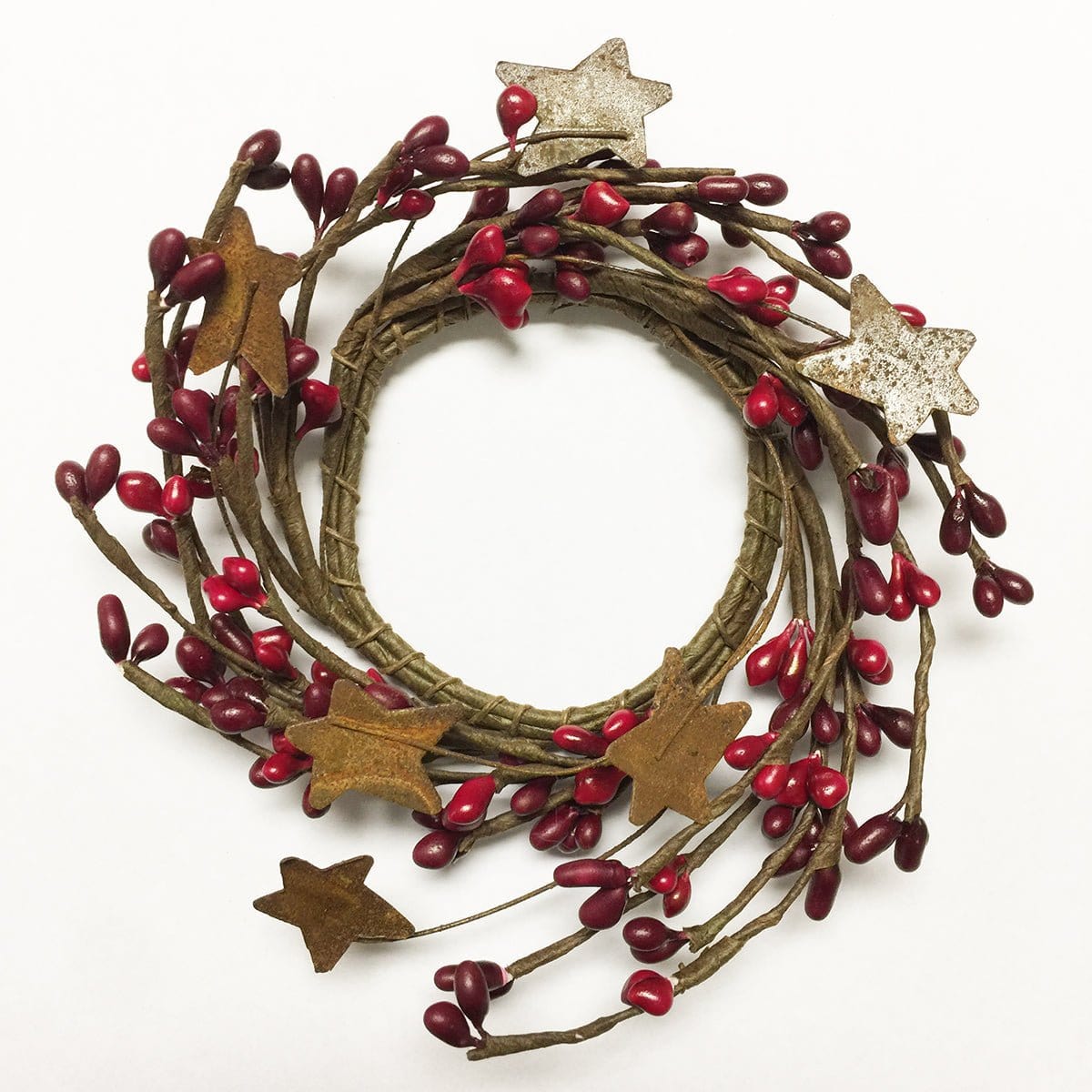 Pip Berry With Stars - Red & Burgundy Candle / Napkin Ring 2" Inner Diameter-Craft Wholesalers-The Village Merchant