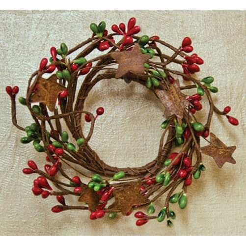 Pip Berry with Stars - REd & Green Candle / Napkin Ring 2" Inner Diameter-Craft Wholesalers-The Village Merchant