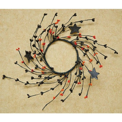 Pip Berry With Stars - Spooky Mix Candle Ring / Wreath 4" Inner Diameter-Craft Wholesalers-The Village Merchant