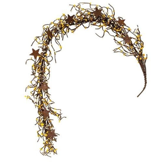 Pip Berry With Stars - Yellow &amp; Cream Garland 40&quot; Long-Craft Wholesalers-The Village Merchant