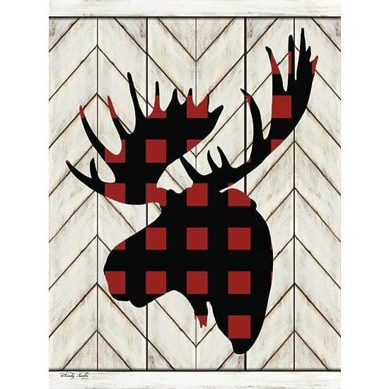 Penny Lane Publishing Plaid Moose By Cindy Jacobs Art Print - 12 X 16