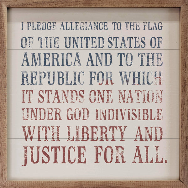 Pledge Allegiance Blue And Red White Printed and Framed Wall Sign - The ...