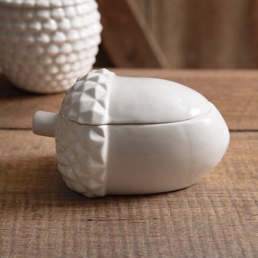 Porcelain Acorn Jar Container