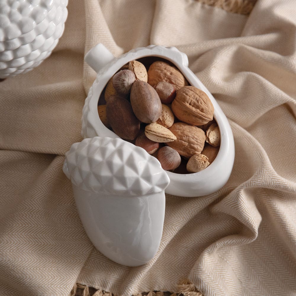 Porcelain Acorn Jar Container