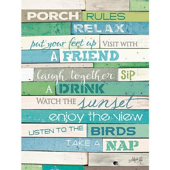 Porch Rules By Marla Rae Art Print - 12 X 16-Penny Lane Publishing-The Village Merchant