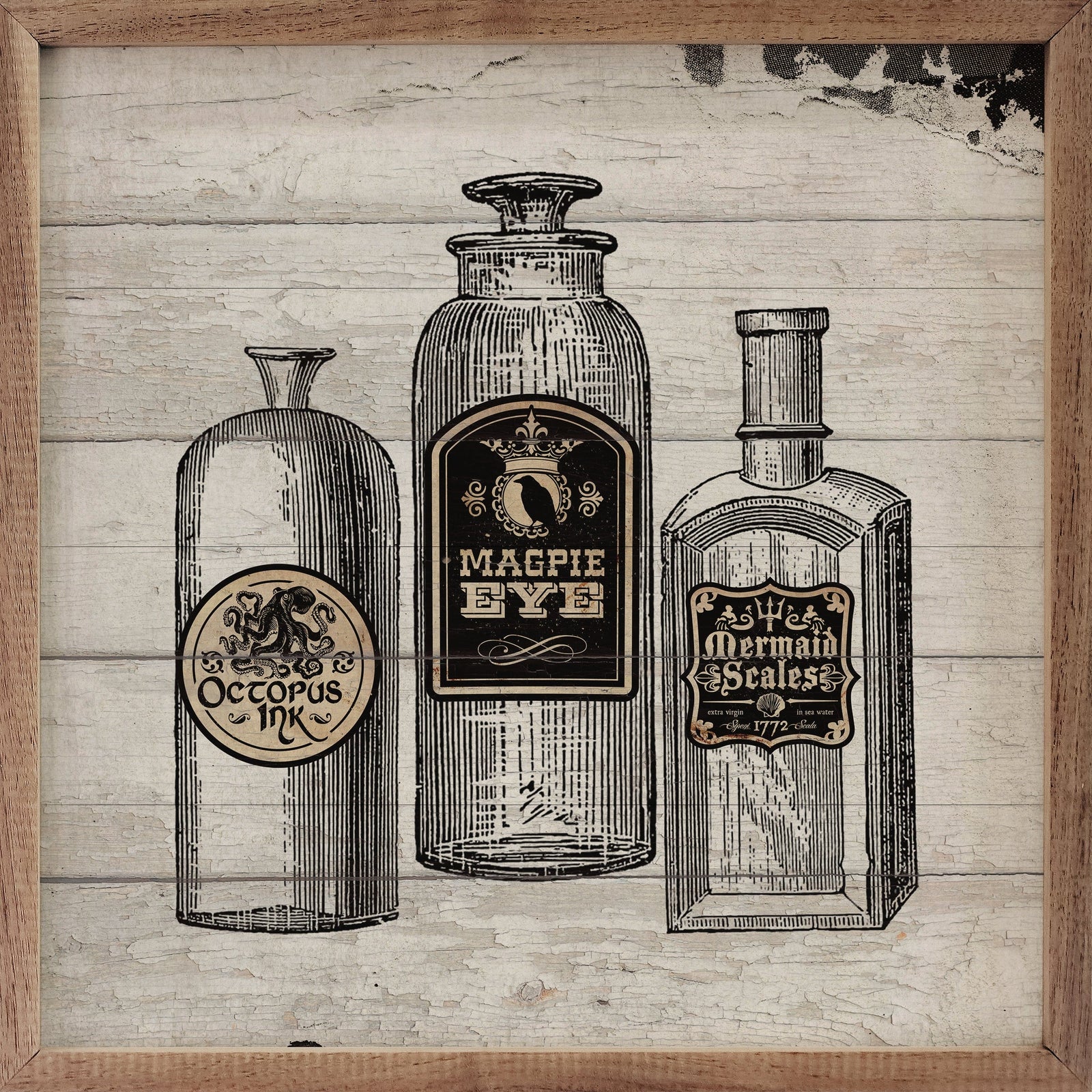 Kendrick Home Walnut Frames 4x4 Potions Whitewash