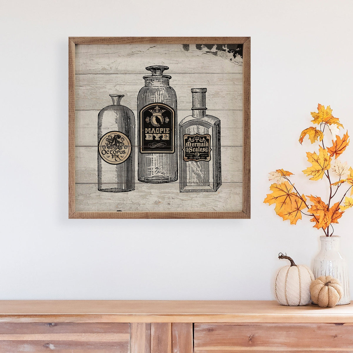 Kendrick Home Walnut Frames Potions Whitewash