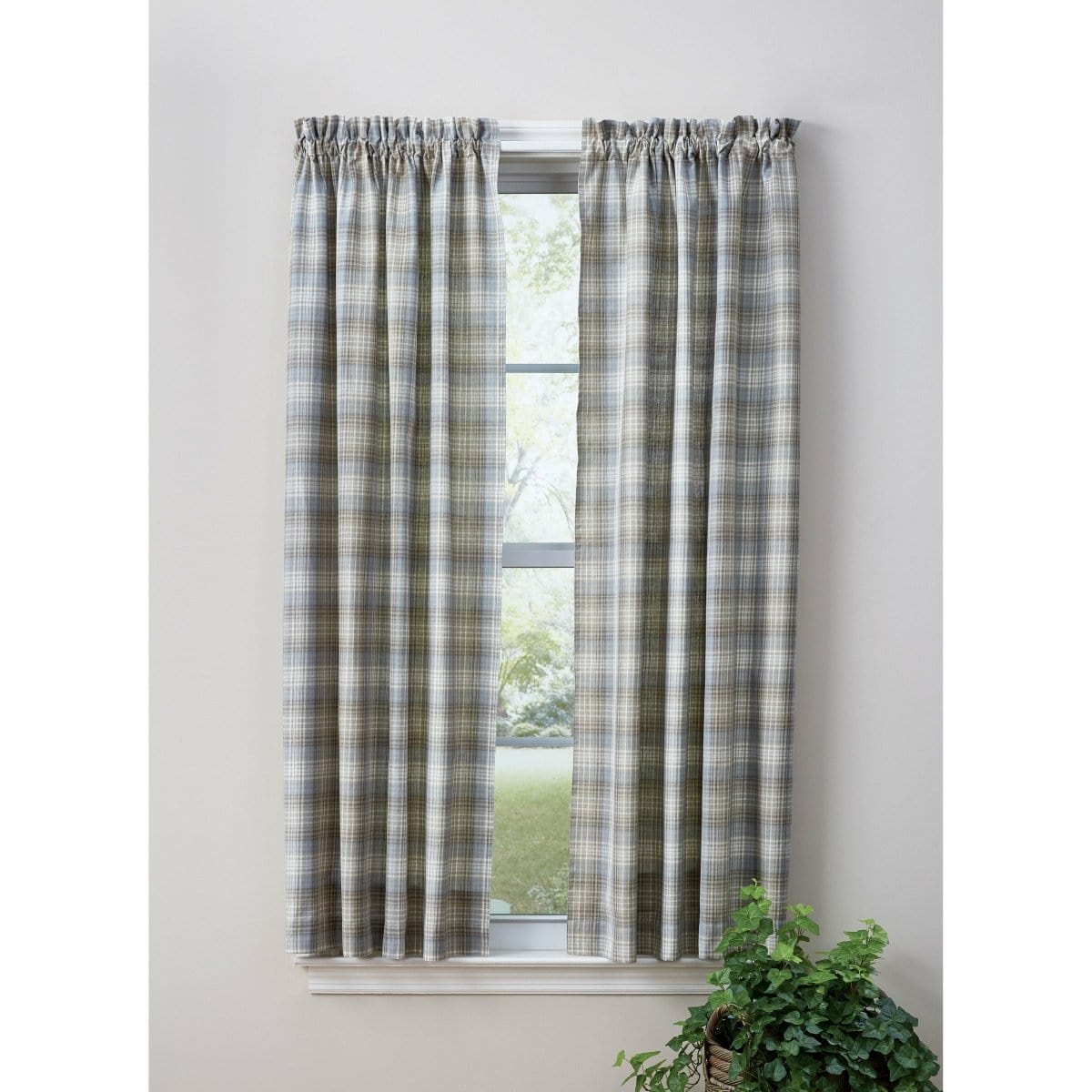 Prairie Wood Panel Pair With Tie Backs 63" Long Unlined-Park Designs-The Village Merchant