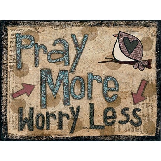 Pray More Worry Less By Lisa Larson Art Print - 12 X 16-Penny Lane Publishing-The Village Merchant