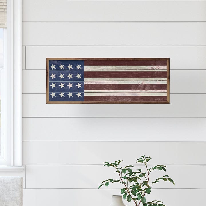 Primitive Flag Printed and Framed Wall Sign