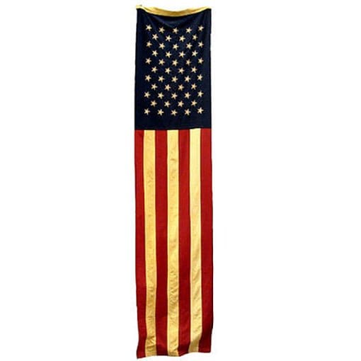 Primitive Tea Stained American Flag Banner Long Slim in Cotton-Craft Wholesalers-The Village Merchant