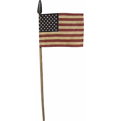 Primitive Tea Stained American Flag on A Stick-Craft Wholesalers-The Village Merchant