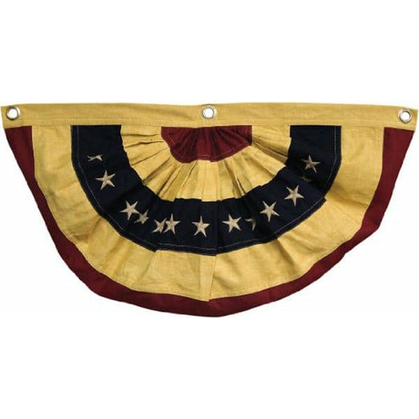 Primitive Tea Stained Cotton American Bunting Small-Craft Wholesalers-The Village Merchant