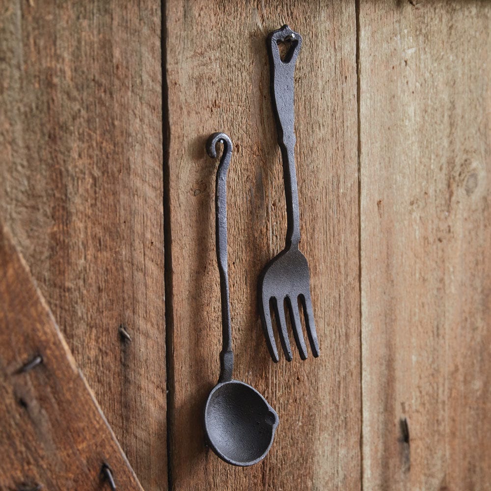 Primitive Utensils, Fork &amp; Spoon Wall Art Set of 2