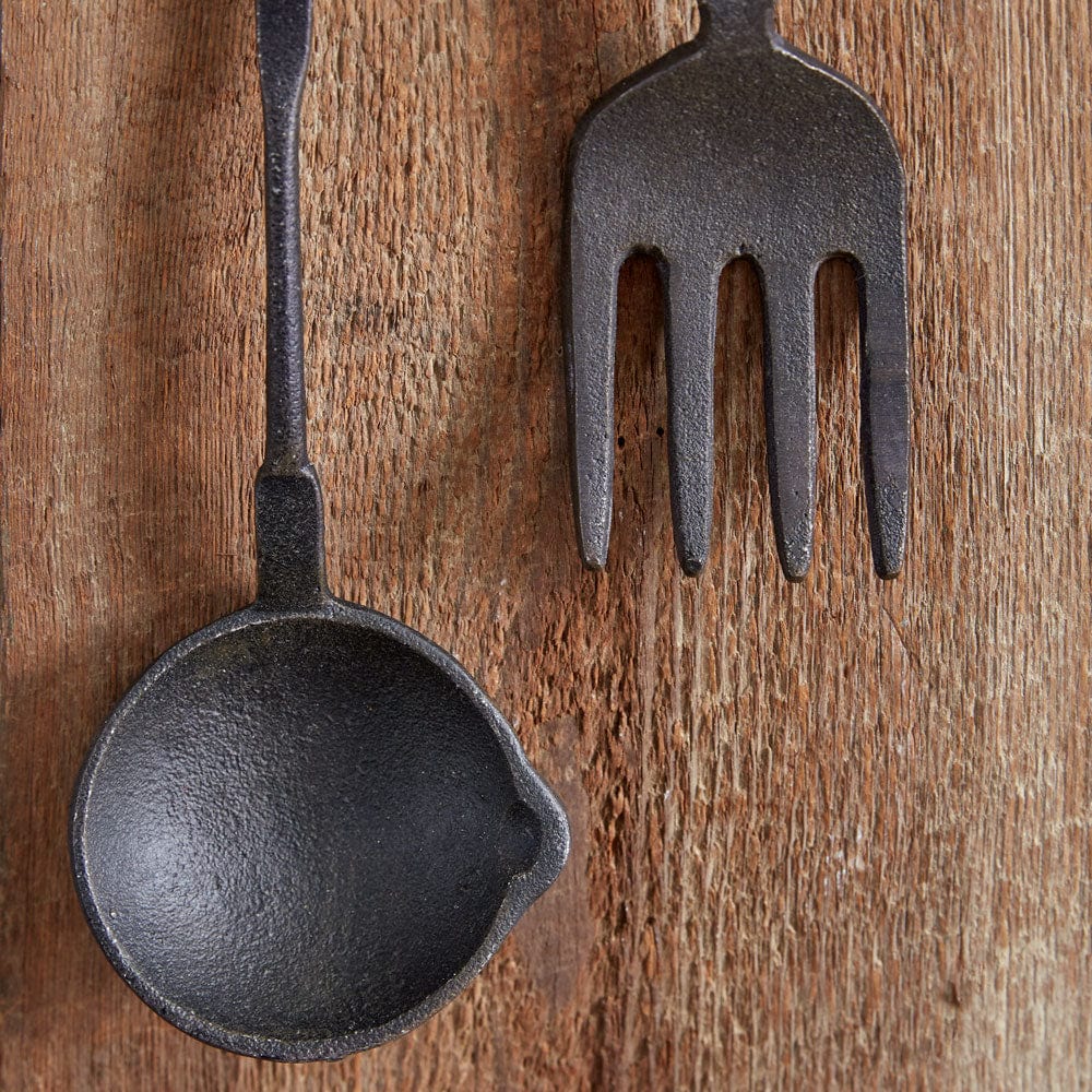 Primitive Utensils, Fork &amp; Spoon Wall Art Set of 2