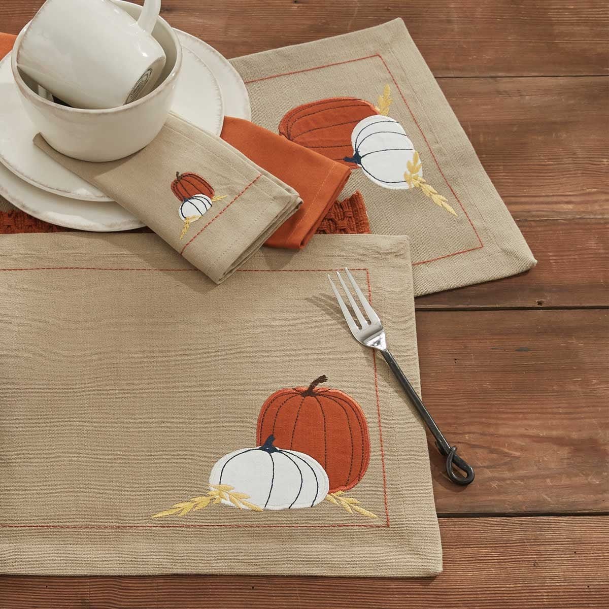 pumpkins appliqued Table Runner 54&quot; Long-Park Designs-The Village Merchant